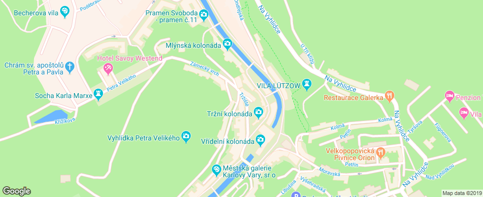 Отель Asila на карте Чехии