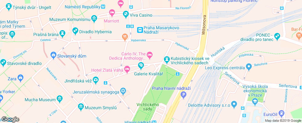 Отель Boscolo Prague на карте Чехии