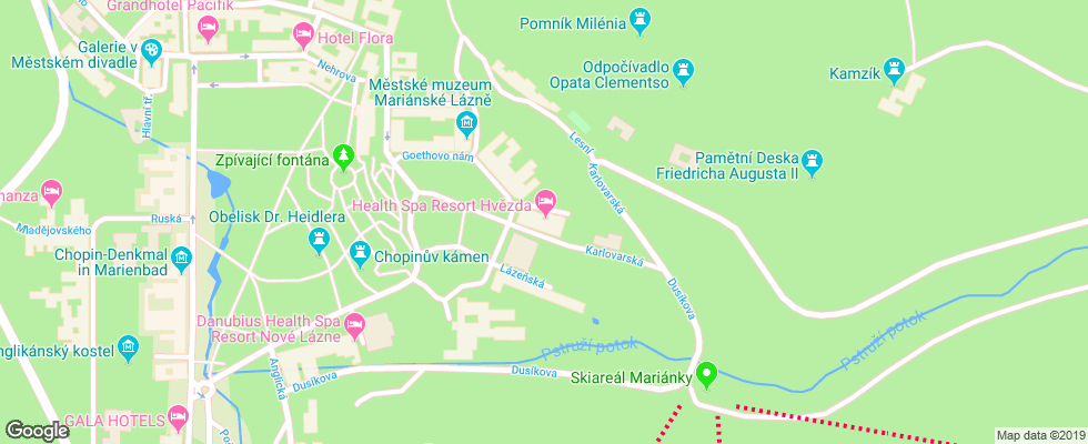 Отель Danubius Health Spa Resort Hvezda на карте Чехии
