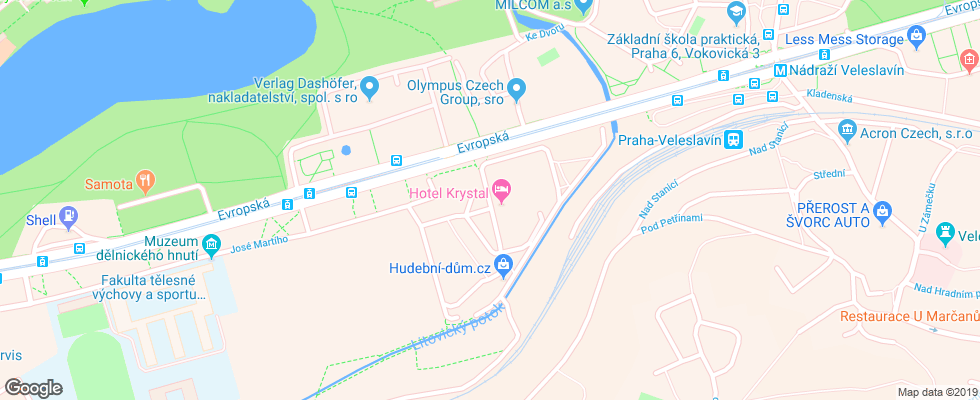 Отель Krystal на карте Чехии