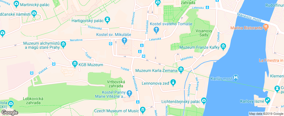 Отель Malostranska Residence на карте Чехии