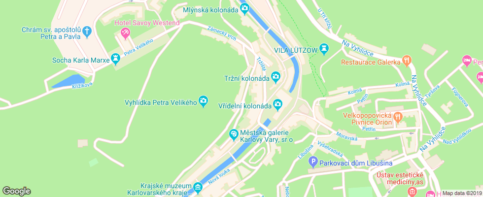 Отель Morava на карте Чехии