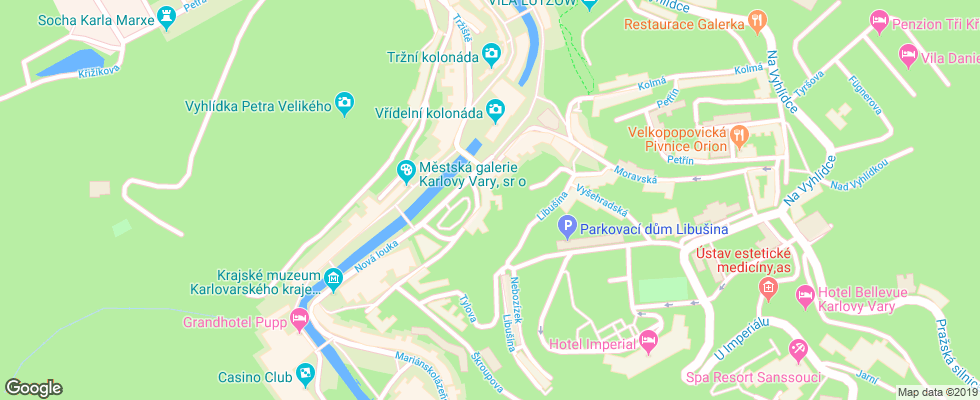 Отель Olympia Kv на карте Чехии