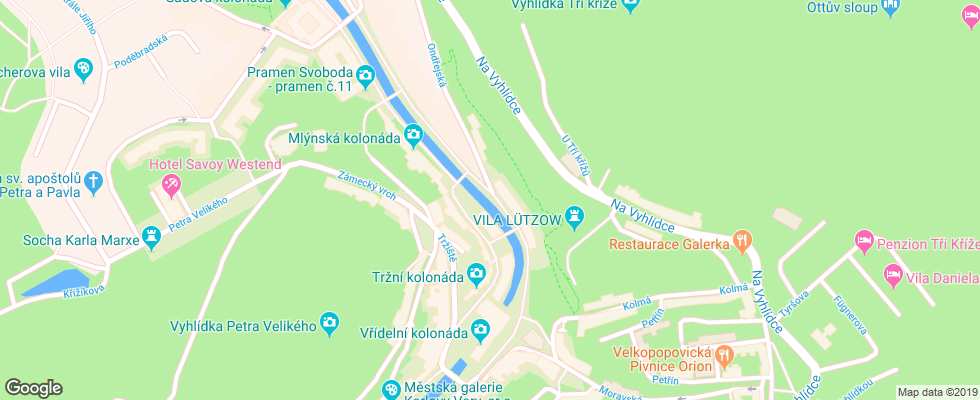 Отель Salvator на карте Чехии