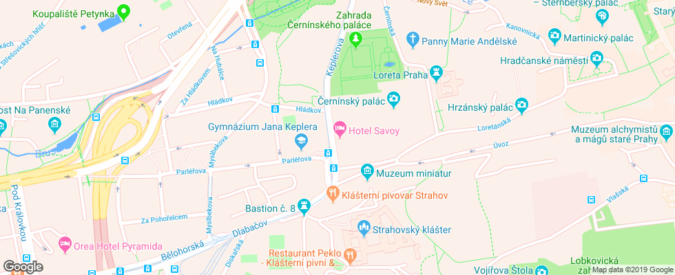 Отель Savoy Praha на карте Чехии