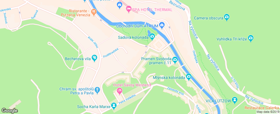 Отель Ulrika на карте Чехии