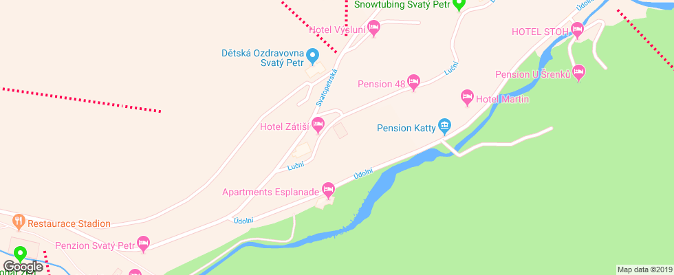 Отель Zatisi на карте Чехии