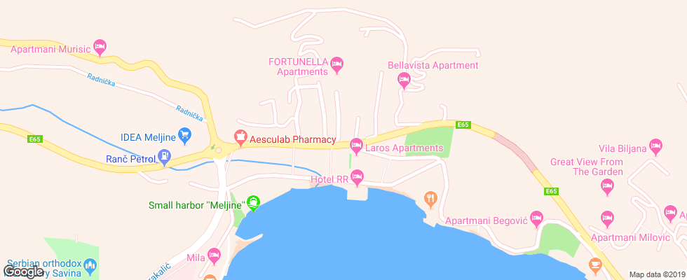 Отель Acd Wellness & Spa на карте Черногории