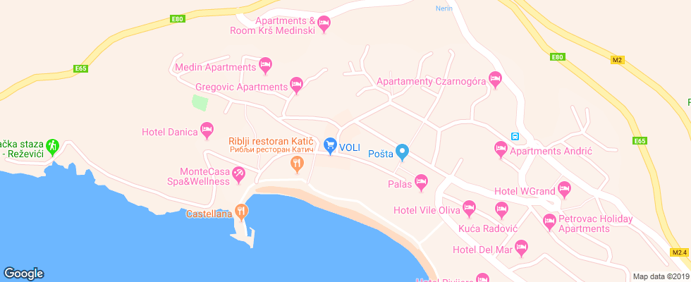Отель Apartment Ana на карте Черногории