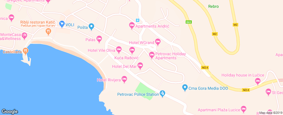 Отель Apartments Alto Mare на карте Черногории