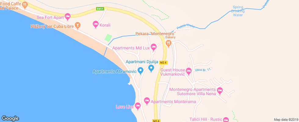 Отель Biser Villa на карте Черногории