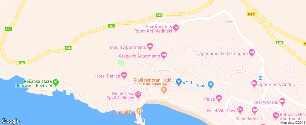 Отель Villa Slavica Apt на карте Черногории