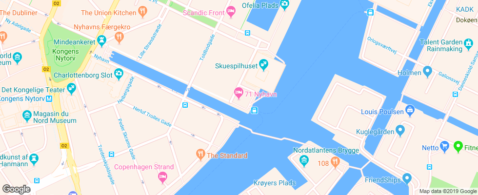 Отель 71 Nyhavn на карте Дании