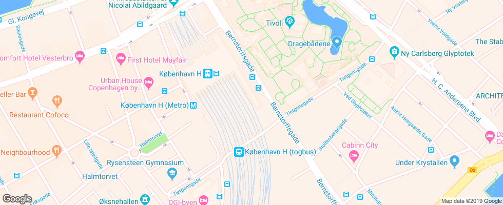 Отель Copenhagen Plaza на карте Дании