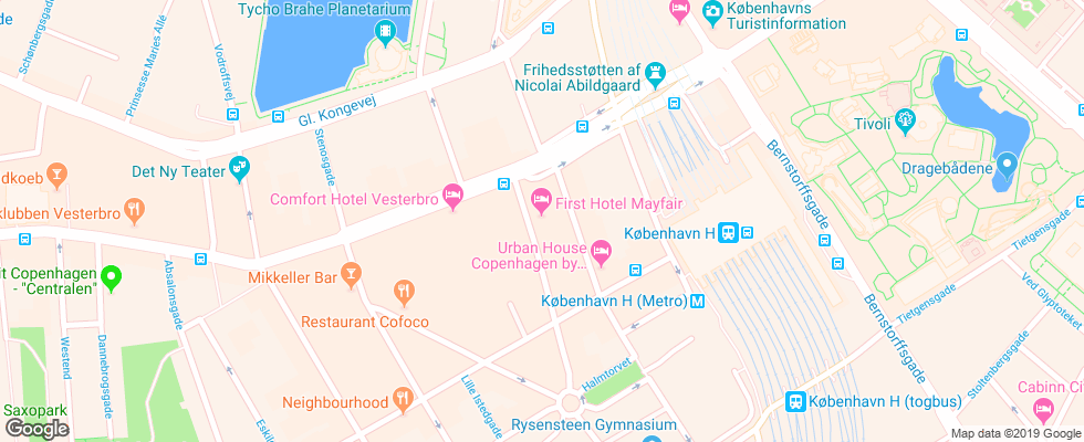 Отель First Hotel Mayfair на карте Дании