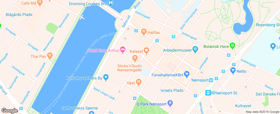Отель Ibsens на карте Дании