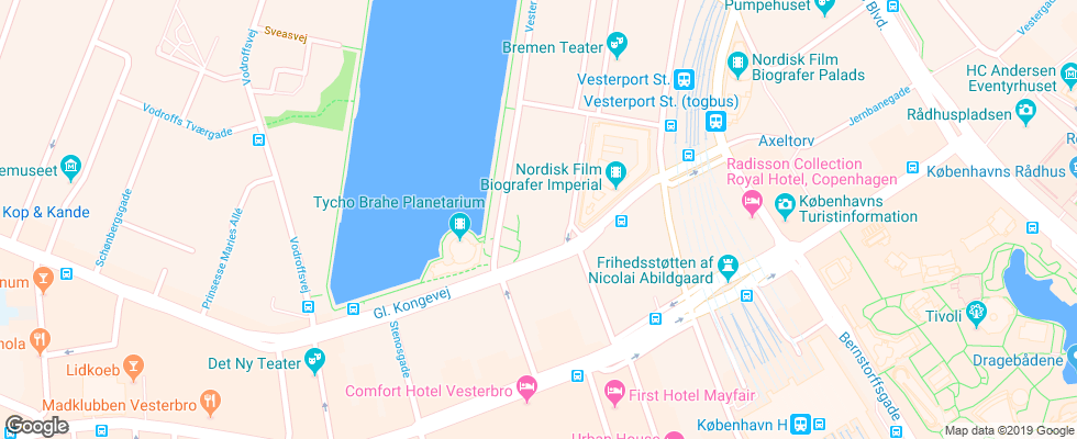 Отель Scandic Copenhagen на карте Дании