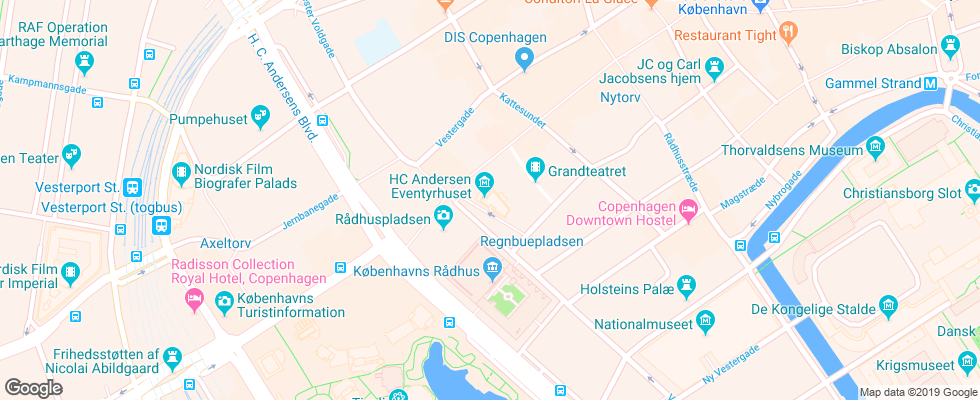 Отель Scandic Palace на карте Дании