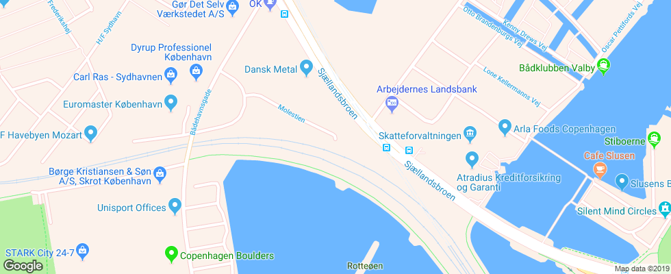 Отель Scandic Sluseholmen на карте Дании