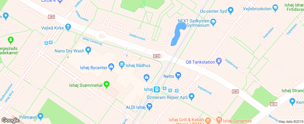 Отель Zleep Hotel Ishoj на карте Дании