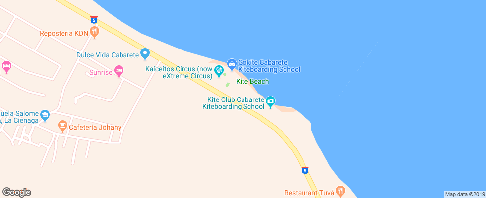 Отель Agualina Kite Resort на карте Доминиканы