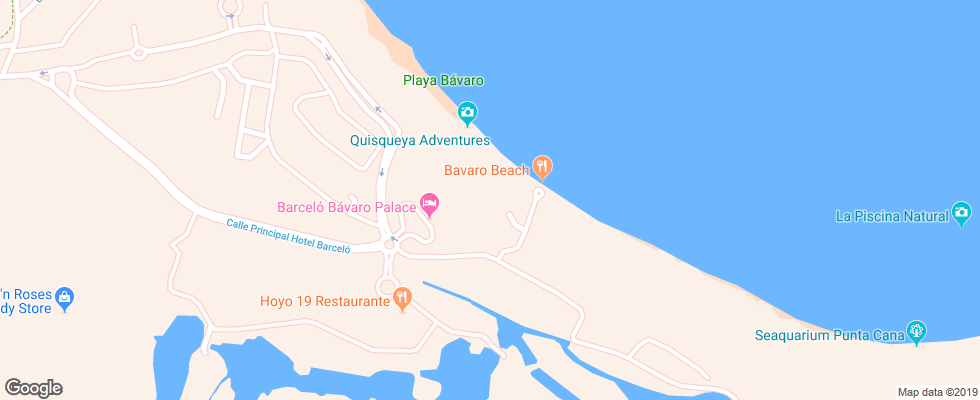 Отель Barcelo Bavaro Palace Deluxe на карте Доминиканы