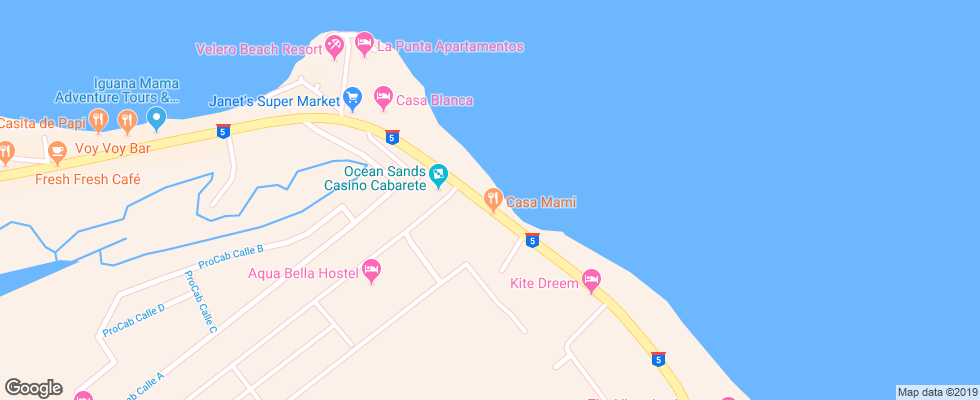 Отель Barefoot Beach Pad на карте Доминиканы