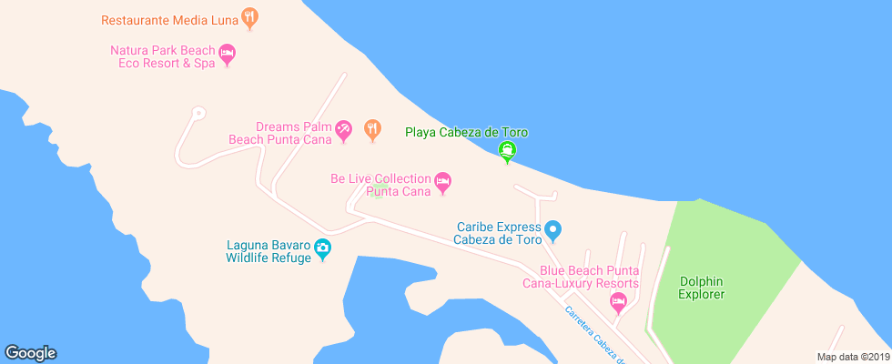 Отель Be Live Collection Punta Cana на карте Доминиканы