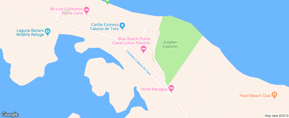 Отель Bluebay Grand Punta Cana на карте Доминиканы