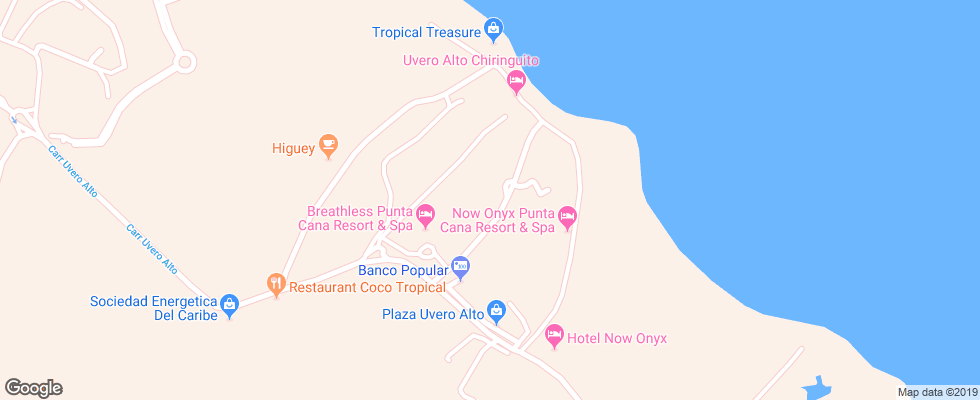 Отель Breathless Resort & Spa на карте Доминиканы