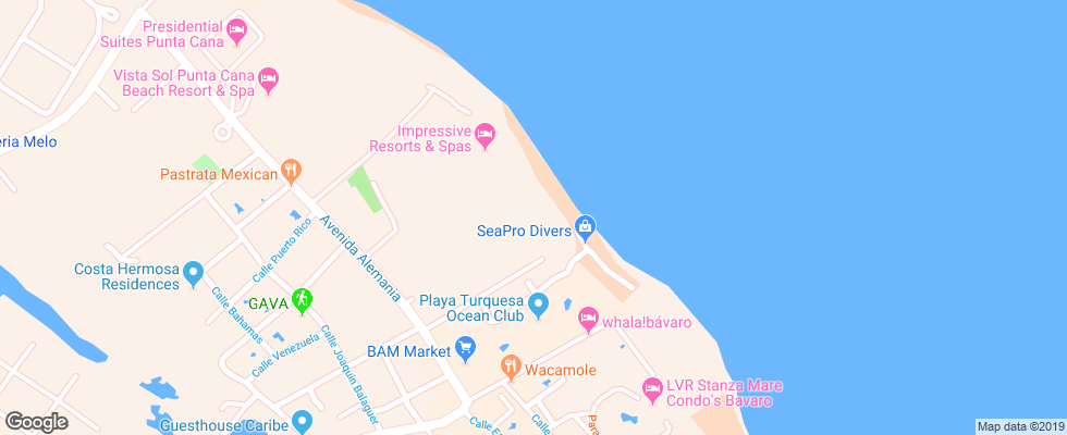 Отель Impressive Resort & Spa Punta Cana на карте Доминиканы