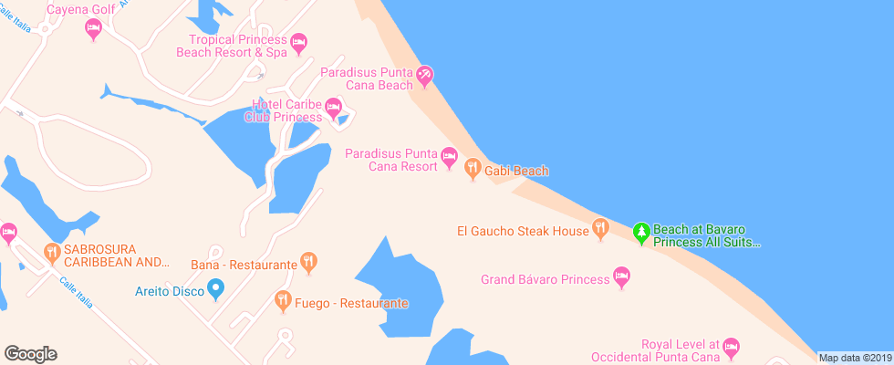 Отель Paradisus Punta Cana на карте Доминиканы