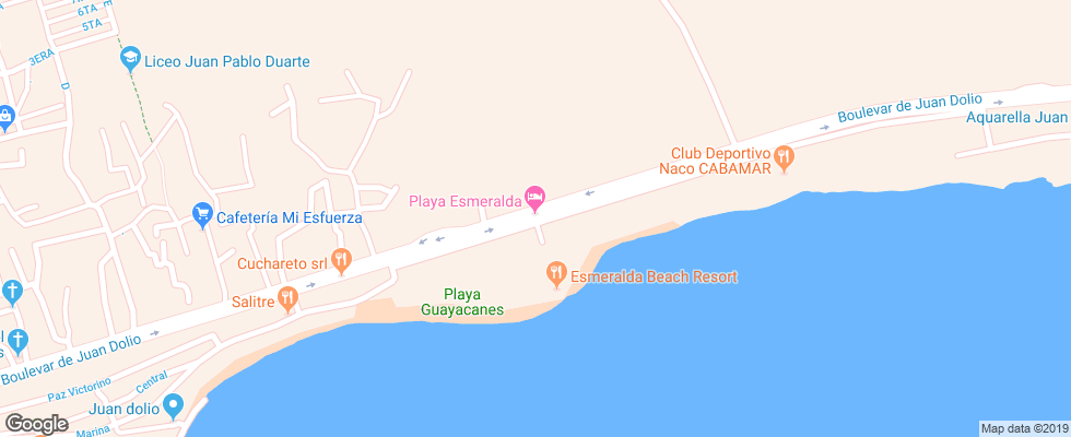 Отель Playa Esmeralda Resort на карте Доминиканы