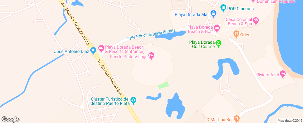 Отель Puerto Plata Village на карте Доминиканы