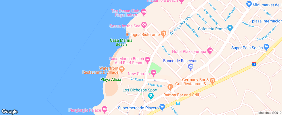 Отель Sosua By The Sea на карте Доминиканы