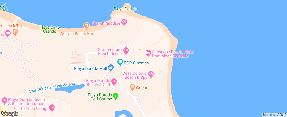 Отель Sunscape Puerto Plata на карте Доминиканы