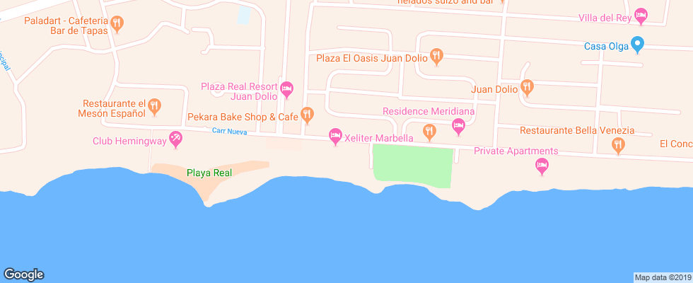 Отель Xeliter Marbella на карте Доминиканы