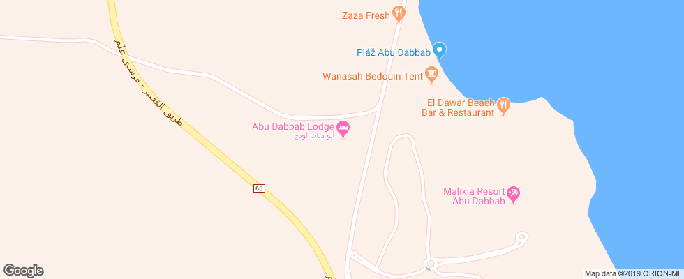 Отель Abu Dabab Diving Lodge на карте Египта