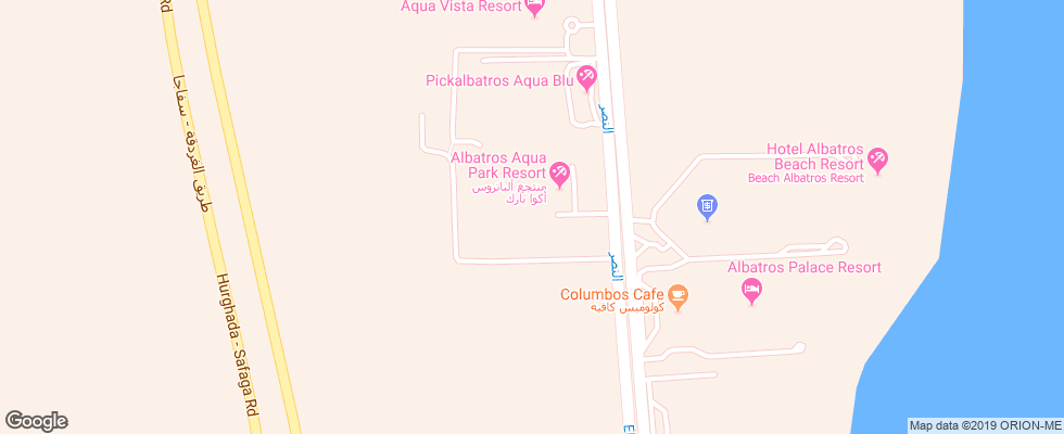 Отель Albatros Aqua Park Hurghada на карте Египта