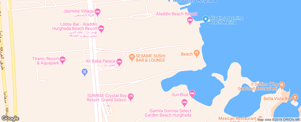 Отель Ali Baba Palace на карте Египта