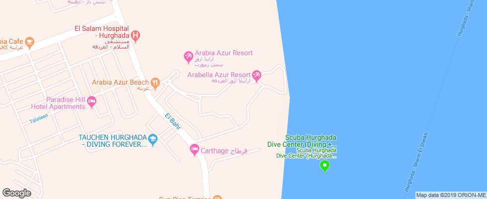 Отель Arabella Azur на карте Египта