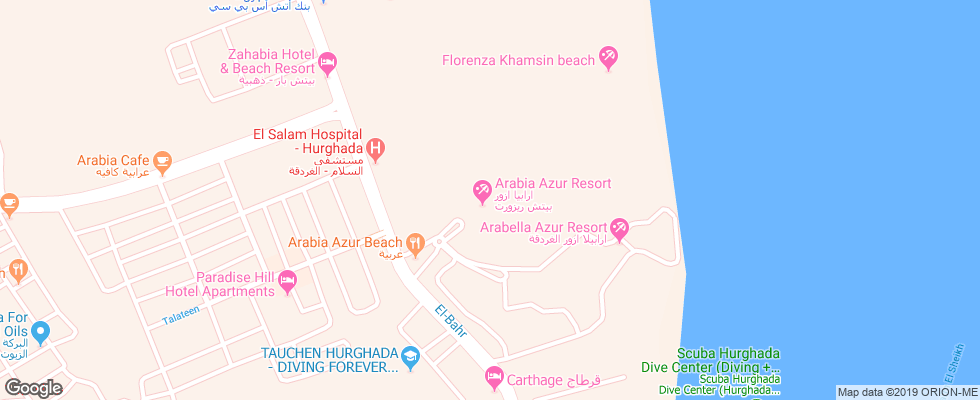 Отель Arabia Azur на карте Египта