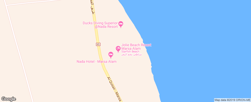 Отель Aurora Nada Marsa Alam Resort на карте Египта