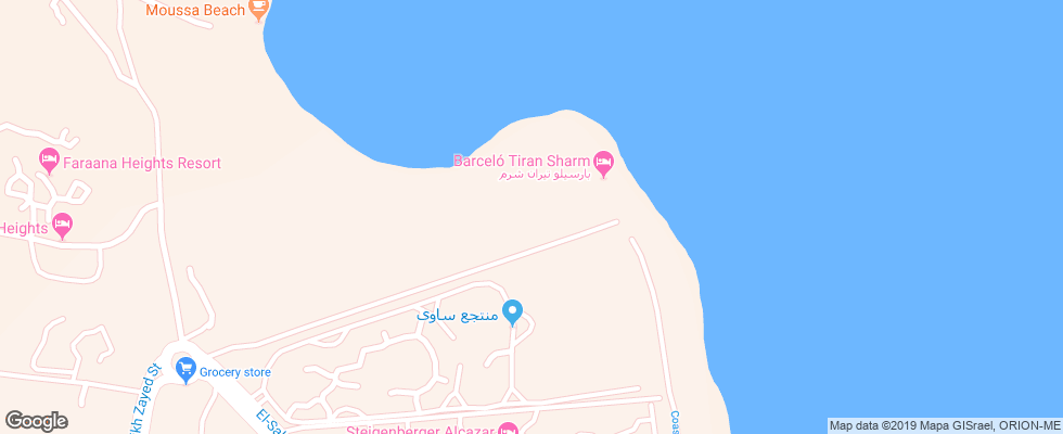 Отель Barcelo Tiran Sharm на карте Египта