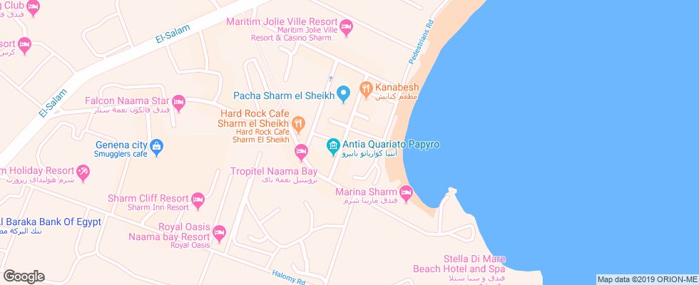 Отель Cataract Sharm Resort на карте Египта