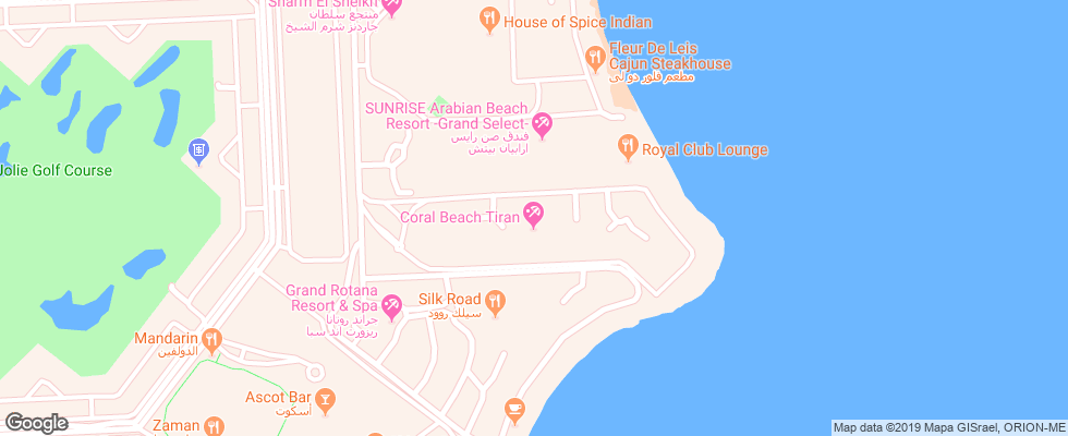 Отель Coral Beach Resort Tiran на карте Египта