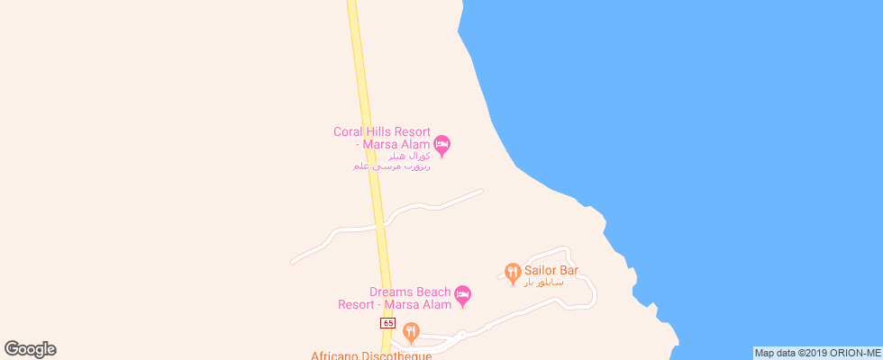 Отель Coral Hills Marsa Alam на карте Египта