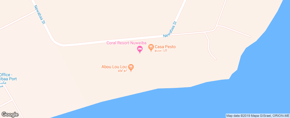 Отель Coral Resort Nuweiba на карте Египта