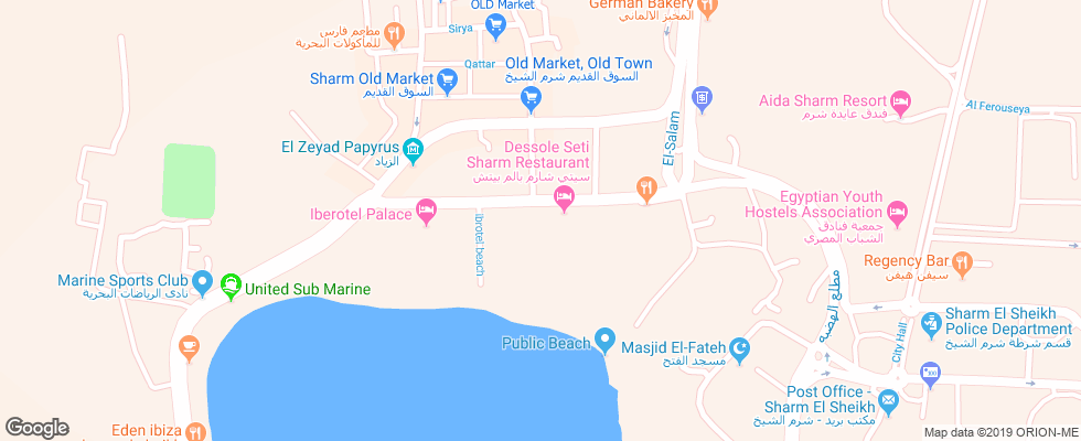 Отель Dessole Seti Sharm на карте Египта