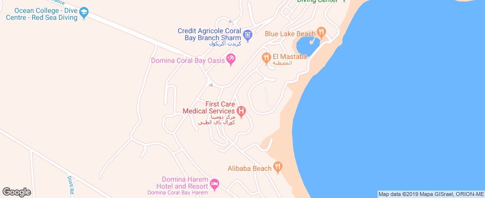 Отель Domina Coral Bay El Sultan на карте Египта